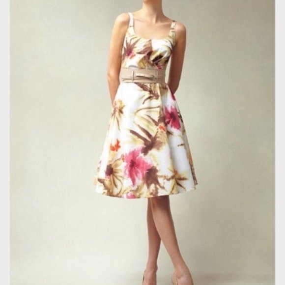 🌺TALBOTS🌺GOUACHE FLORAL A-LINE DRESS🌺 - Picture 3 of 7